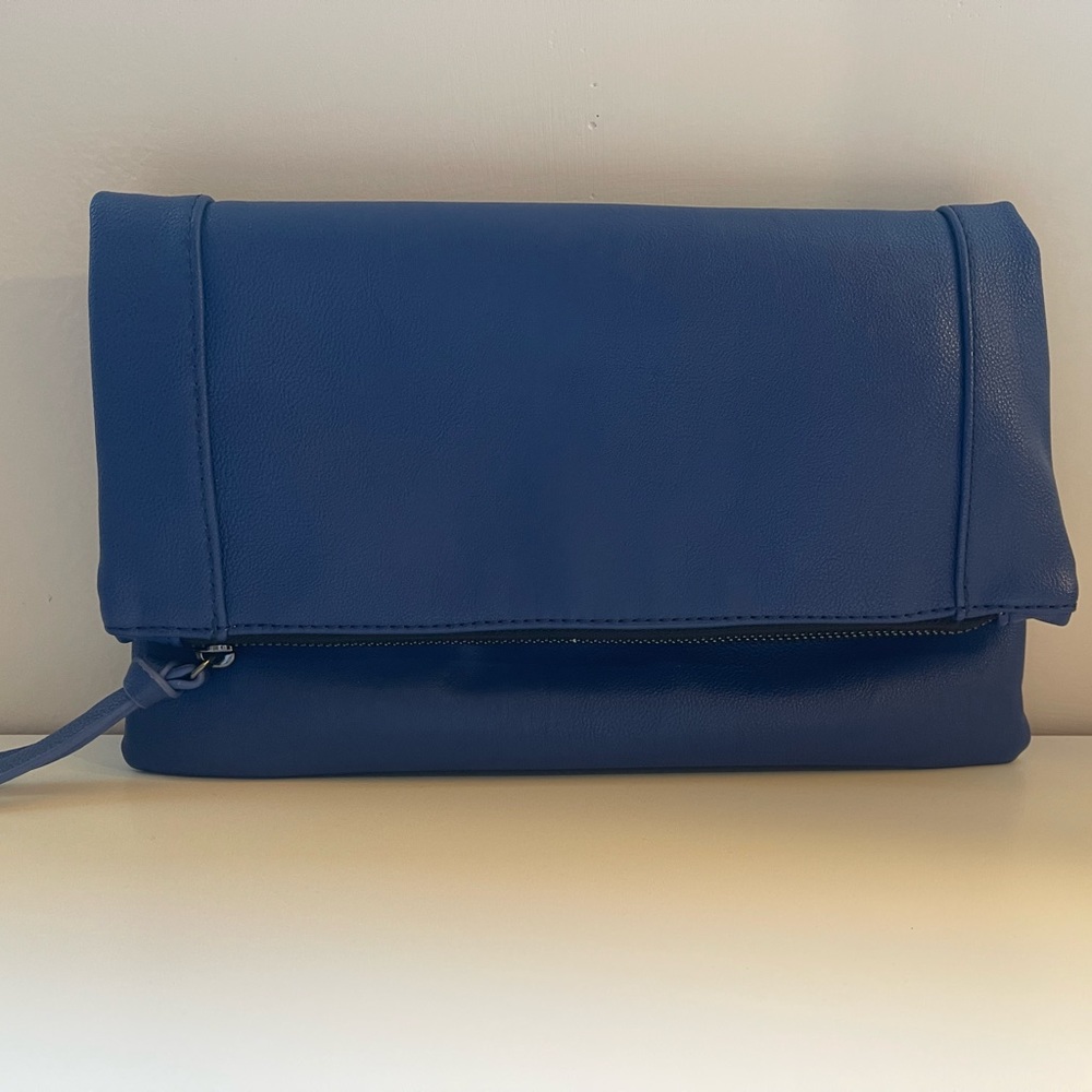 Vegan Leather Blue Clutch